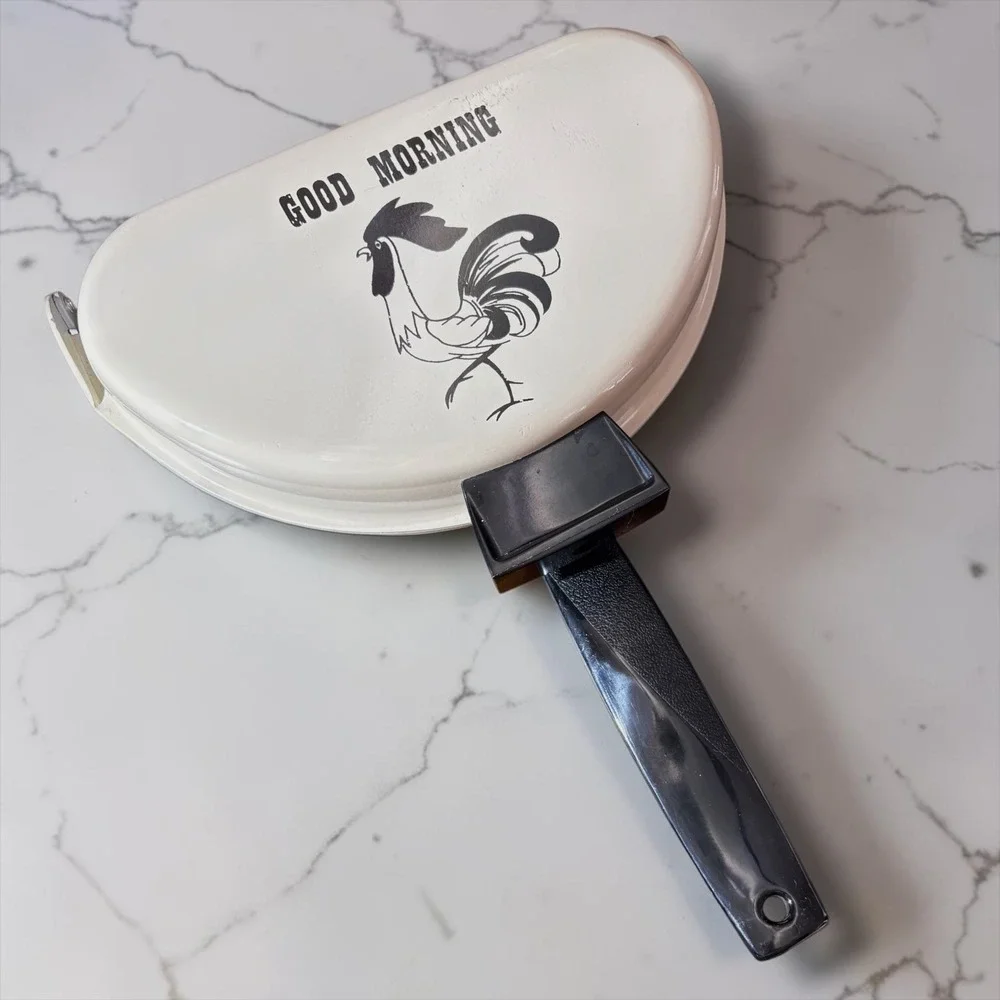 Vintage Nordic Ware Good Morning Rooster Folding Omelet Pan Skillet